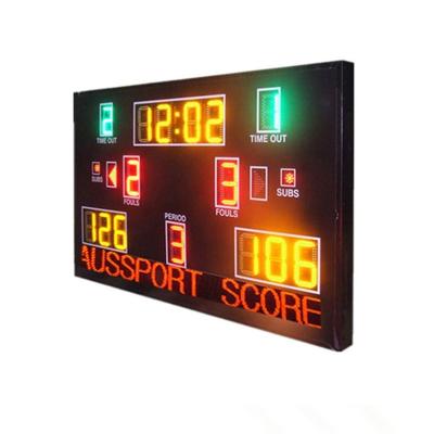 China Yellow Electronic Basketball Scoreboard With Moving Sign for sale