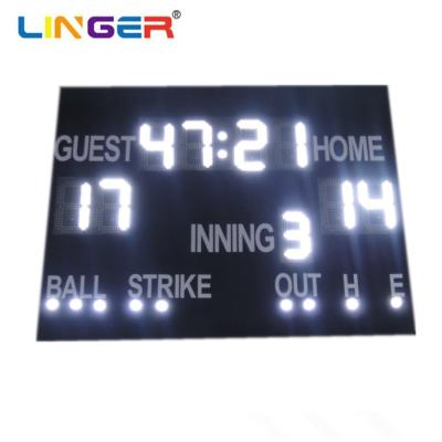 China Wireless Control LED Display Baseball Scoreboard With Easy Installation And Red/Yellow for sale