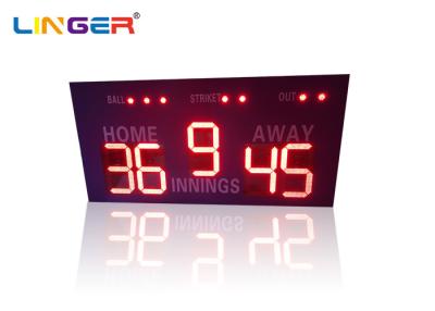 China Wireless Controller Box LED Baseball Scoreboard With Blue Frame Cabinet Front Face for sale