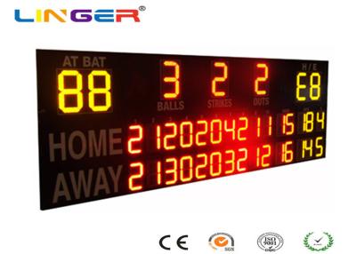 China Outside UV Protection 12 / 20 Inch LED Electronic Baseball Scoreboard In Yellow And Red Color for sale