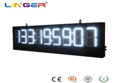 China White Color Ultra Thin LED Digital Clock , Electronic Timer for Outdoor and Indoor for sale