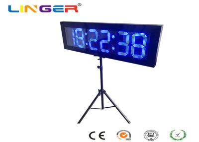 China Electronic Led Clock Display For Race Sport In Blue Colour With Tripod for sale