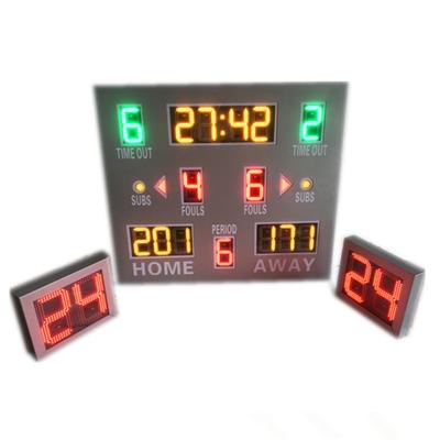 China Digital Wireless Control LED Basketball Scoreboard With Shot Clock In 3 kinds Of Colors for sale