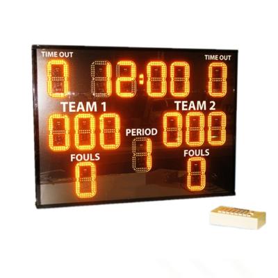 China Indoor Outdoor LED Basketball Scoreboard Yellow Color with Waterproof Frame for sale