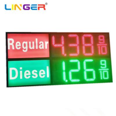 China 2 Lines Led Gas Station Sign With Price Name IP65 Waterproof for sale