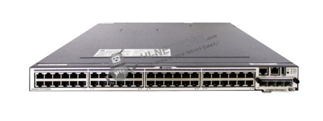 Front view of Huawei S5700-52C-PWR-SI switch showing chassis design and port layout