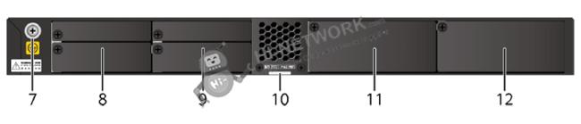 Back panel view of Huawei S5710-52C-PWR-EI switch showing power and expansion slots