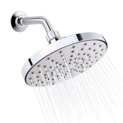 China 6 Inch Round Abs Shower Head With Swivel Ball Joint Wall Mounted for sale