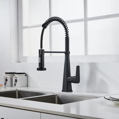China Brass Single Lever Handle Pull Down Kitchen Faucet With Two Function Sprayhead for sale