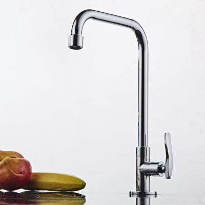 China Villa Apartment Kitchen Tap Cold Only Chrome Kitchen Faucet Deck Mounted for sale