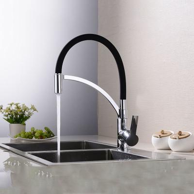 China Chrome Lever Handle Kitchen Tap Hot And Cold Flexible Colorful Hose for sale