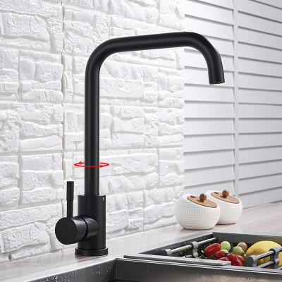 China 360 Swivel Single Handle Kitchen Faucet Lever Handle Hot Cold Mixer Tap for sale
