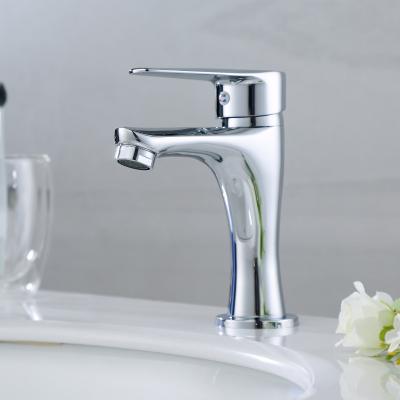 China Bathroom Lever Handle Single Cold Water Basin Taps Chrome Single Hole for sale