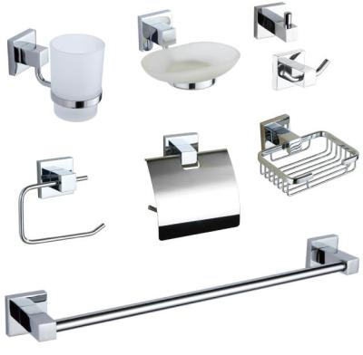China OEM Stainless Steel Bathroom Hardware Set Towel Bar And Toilet Paper Holder for sale
