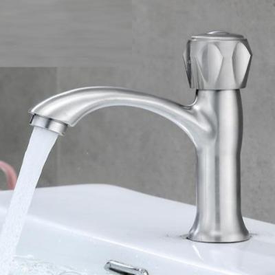 China SUS304 Stainless Steel Single Basin Faucet Cold Only In Chrome for sale