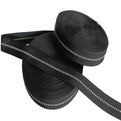 China 2cm Black Polyester Reflective Webbing Tape For Clothing Custom for sale