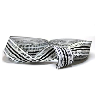 China Intercolor Stripe Polyester Webbing 3.1cm Pp Webbing Tape For Trousers Waist Band for sale