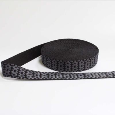 China Cinturón de Jacquard de alta tenacidad 100 bucles elásticos negros de poliéster para zapatos en venta