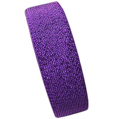 China Tecido de 40 mm Faixa metálica elástica Púrpura Prata Brilhante elástica à venda