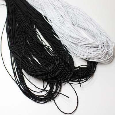 China 2.5mm Black Elastic Cord For Jewelry / Braided Stretchy Black String for sale