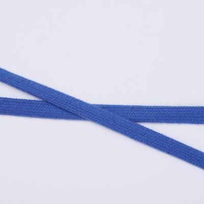 China Blue Flat 8mm Cotton Cord Hollow Extra Soft Braided Cotton Rope for sale