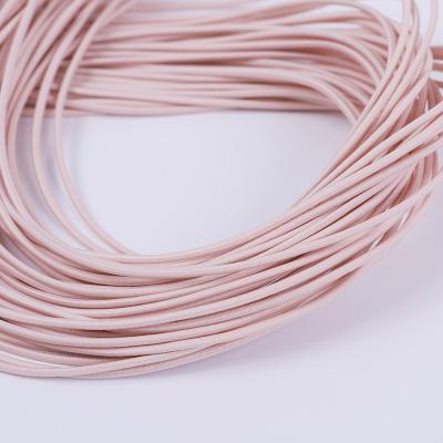 China Rosado 2 mm redondo cordón elástico trenzado cuerda elástica para brazaletes en venta