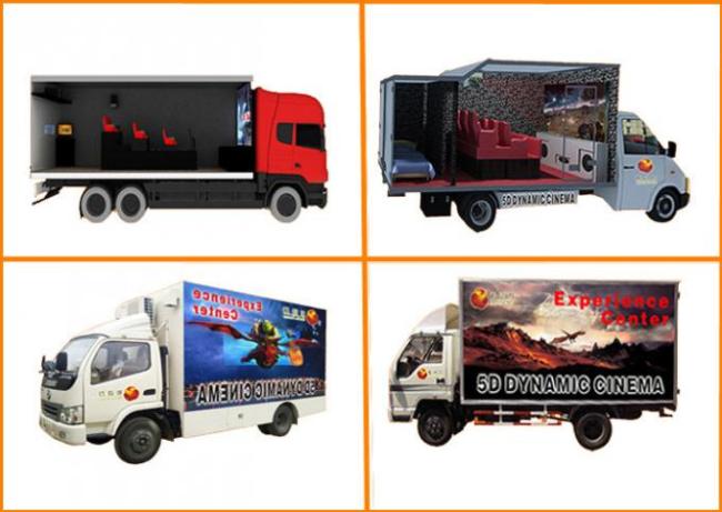 8 / 9 / 12 Seat Theme Film Mobile 5D Cinema With Electric / Hydraulic Platform