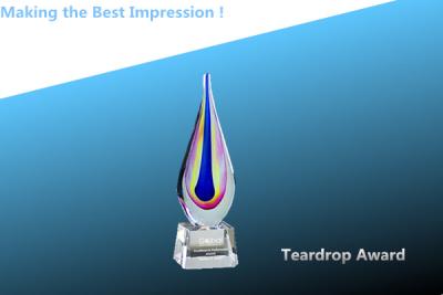 China expression crystal teardrop award/glass teardrop trophy/glass teardrop award/crystal award à venda