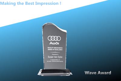 China crystal recognition award/wave trophy/crystal wave award/acrylic wave trophy/wave award for sale