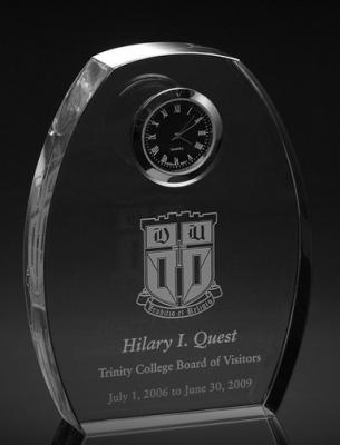 China obsession crystal clock award/3d laser clock award/2d laser engraving clock crystal award for sale