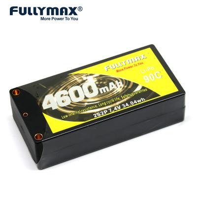 China Fullymax 2s 7.4v Lipo Battery Cell 90C 4600mAh With Single 5mm Banana Socket Lipo Fullymax for sale