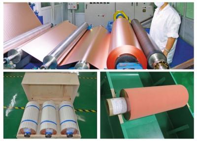 China 500 - 5000 rollo del cobre del metro 18um, hoja de cobre adhesiva de la hoja de la alta ductilidad en venta