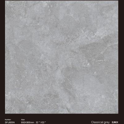 China Classic Grey 800x800mm Porcelain Slab Tile  Dining Room Floor Tile for sale