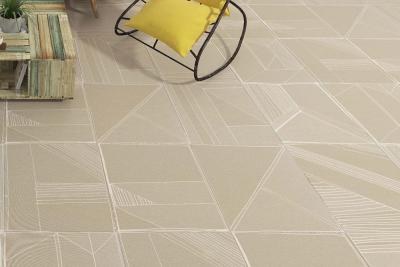 China Inkjet Decoration Bathroom Carpet Tiles 24 X 24 X 0.4 Inches CE Certificate beige color Irregular pattern tile for sale