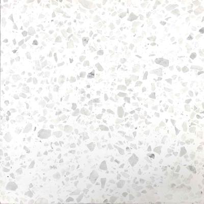 China Office Paving Floors 80x80cm White Terrazzo Stone Tiles for sale