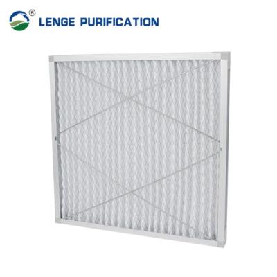 China G4 Pleated Pre Filter Galvanized Iron Dual Rack Frame With PP Non Woven Fabrics for sale