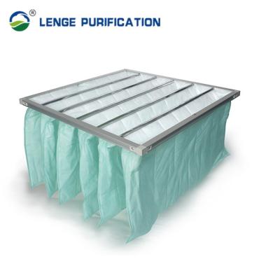 China 592 × 592 × 480 F7 Aluminum Frame Bag Medium Pleat Air Filter With PP Non Woven Fabrics for sale