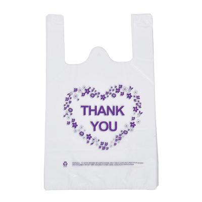 China 1.2mils le agradecen camiseta Carry Out Bags, bolsos de ultramarinos plásticos biodegradables del 100% en venta