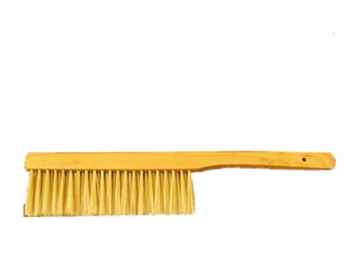 China Beekeeping Tools Double Rows Fiber Bee Brush With Wooden Handle Plastic Hair for sale