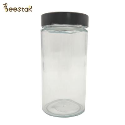 China Glass 1000ML Empty Honey Jars Transparent Glass Honey Containers for sale
