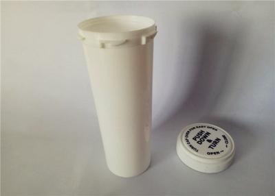 China Frascos reversibles herméticos blancos del casquillo, botellas plásticas de la prescripción de H140mm*D45mm en venta