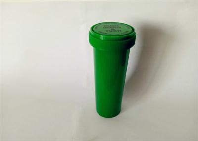 China Ningunos frascos reversibles del casquillo que manchan, botellas de píldora verdes opacas de la farmacia de la prueba del niño en venta