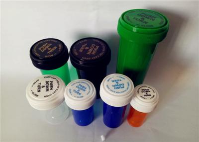 China Frascos reversibles resistentes del casquillo del niño liso, botellas de píldora inodoras de la medicina en venta