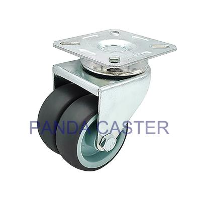 China Double Row Non Marking Caster Wheels , Soft Rubber Castor Wheels for sale