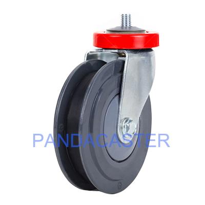China Durable Shopping Cart Casters 40Kg 88Lbs Double Clip Polyurethane Tread Nylon Center Wheel for sale