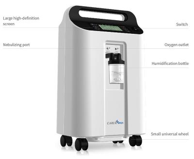 China 0.5-5L 93+/-3% purity portable oxygen concentrator continuous Medical oxygen supplying Equipment with Low Noise for sale