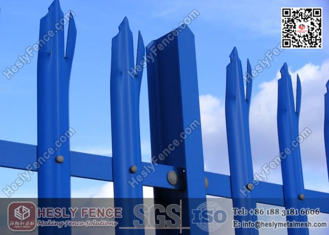 blue color Steel Palisade Fence