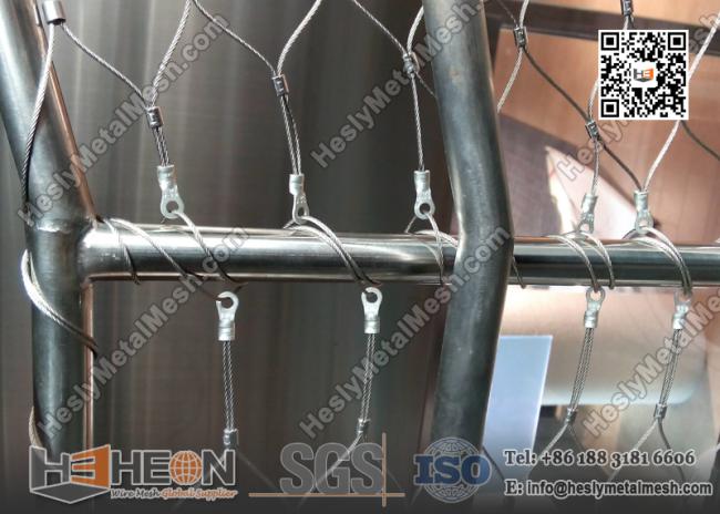 Aluminium Sleeve Stainless Steel Wire Rope Mesh