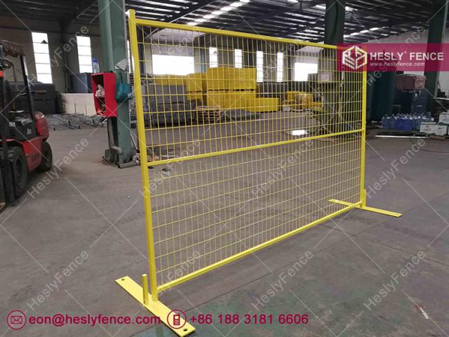yellow temporary construction fence