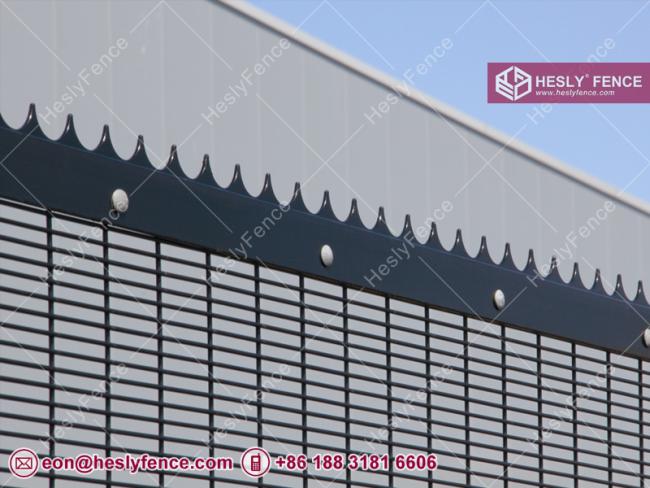 Clear VU Mesh Fencing with top razor spikes